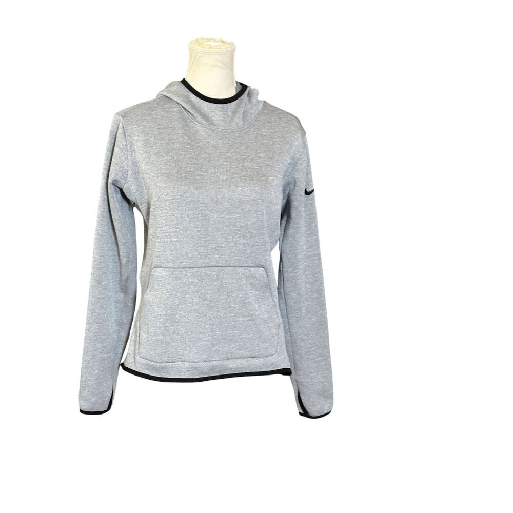 Nike Dri-FIT Hoodie Womens Medium Gray Pullover Athletic Sweatshirt